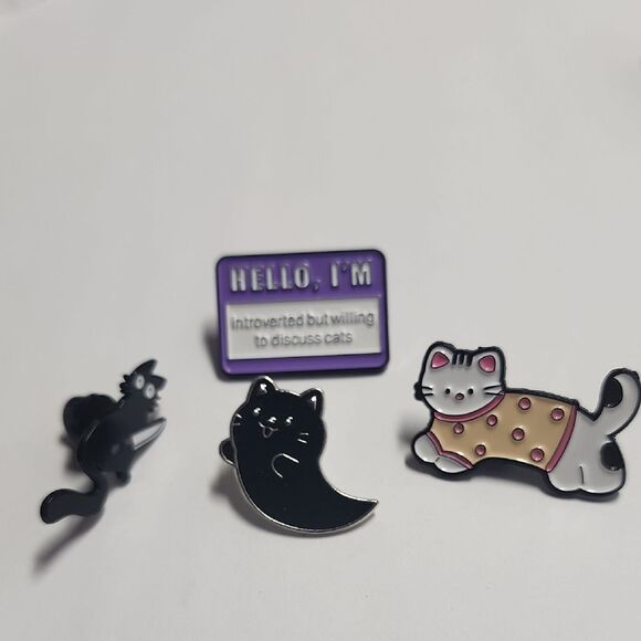 Cute Cat Enamel Pin Set - Picture 1 of 3